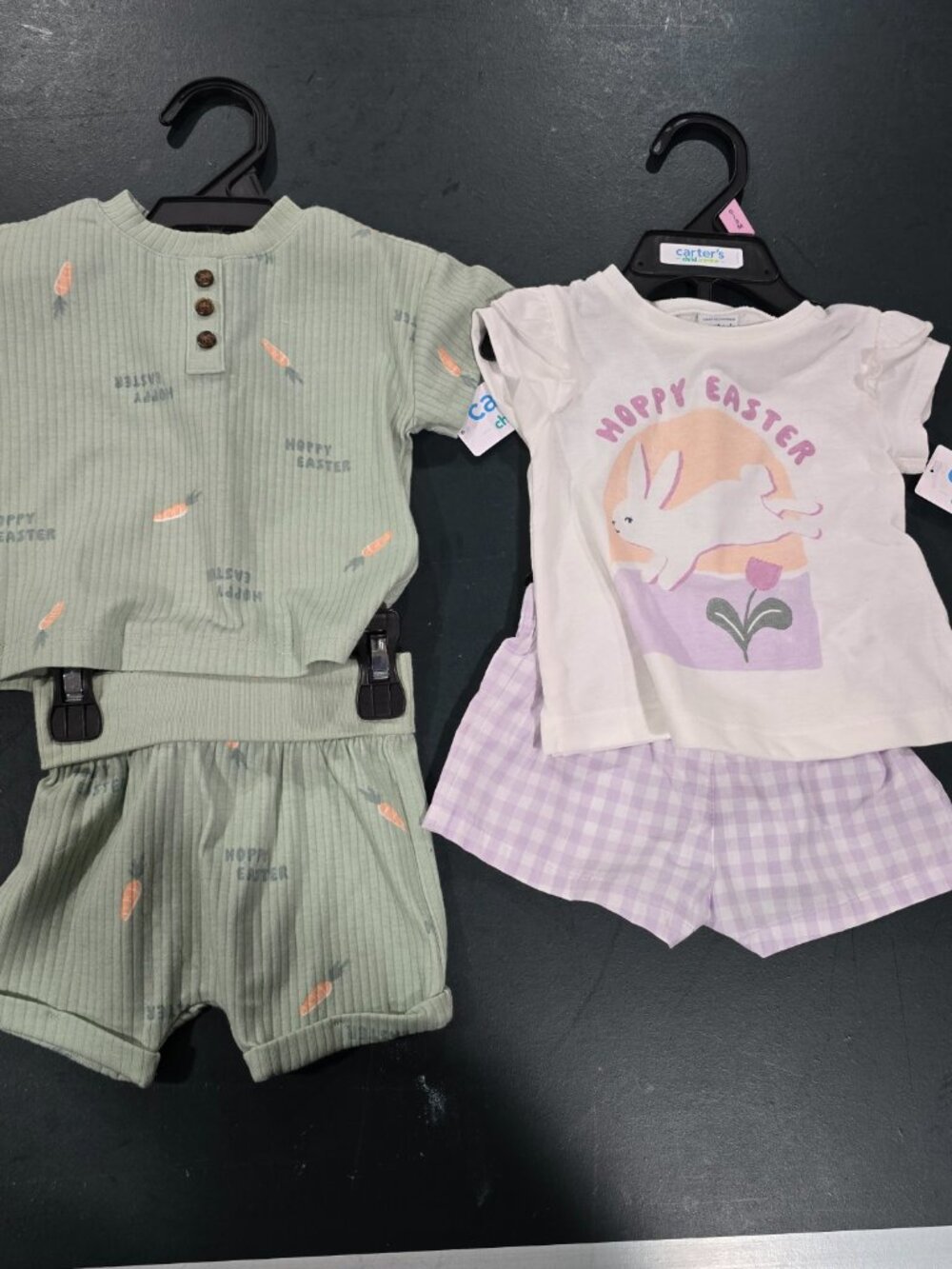 NWT Easter Baby Outfit Bundle 0-3M Carter's & Modern Moments Bunny Shorts Set 2